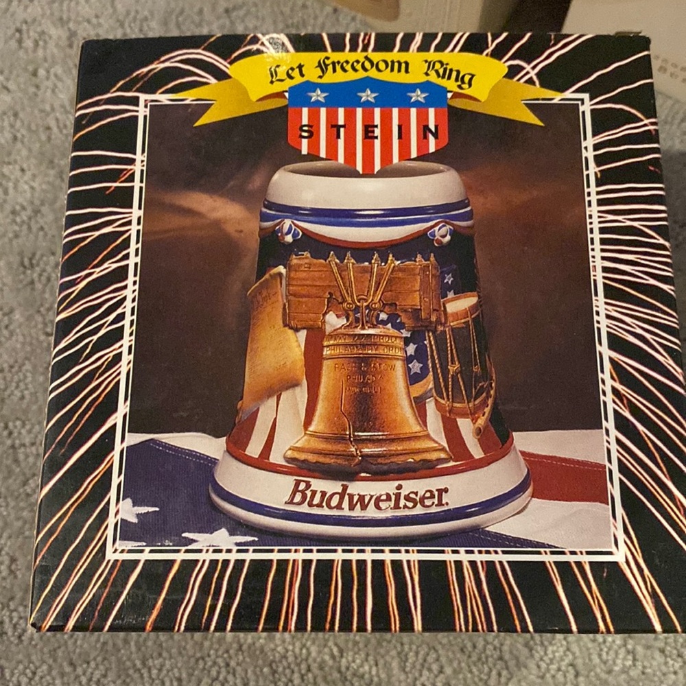 Let freedom ring liberty bell stein Anheuser Busch Budweiser nib